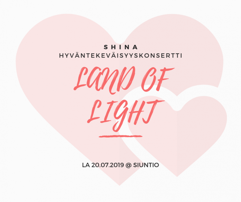 Hyväntekeväisyyskonsertti Land Of Light Siuntion keskiaikaisessa kirkossa la 20.7.2019