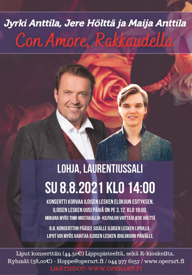 Con Amore, Rakkaudella -konsertti su 8.8.