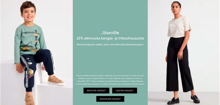 Lindexin huikeat viikonloppu tarjoukset verkkokaupasta!