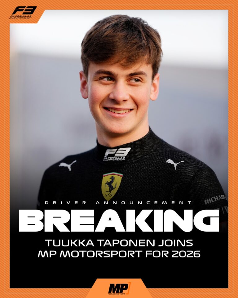 Tuukka Taposen tulevan kauden ajopaikka varmistui – F1-unelma elää yhä