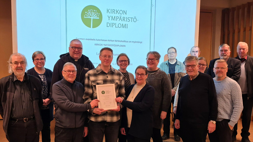 Lohjan seurakunta sai Kirkon ympäristödiplomin